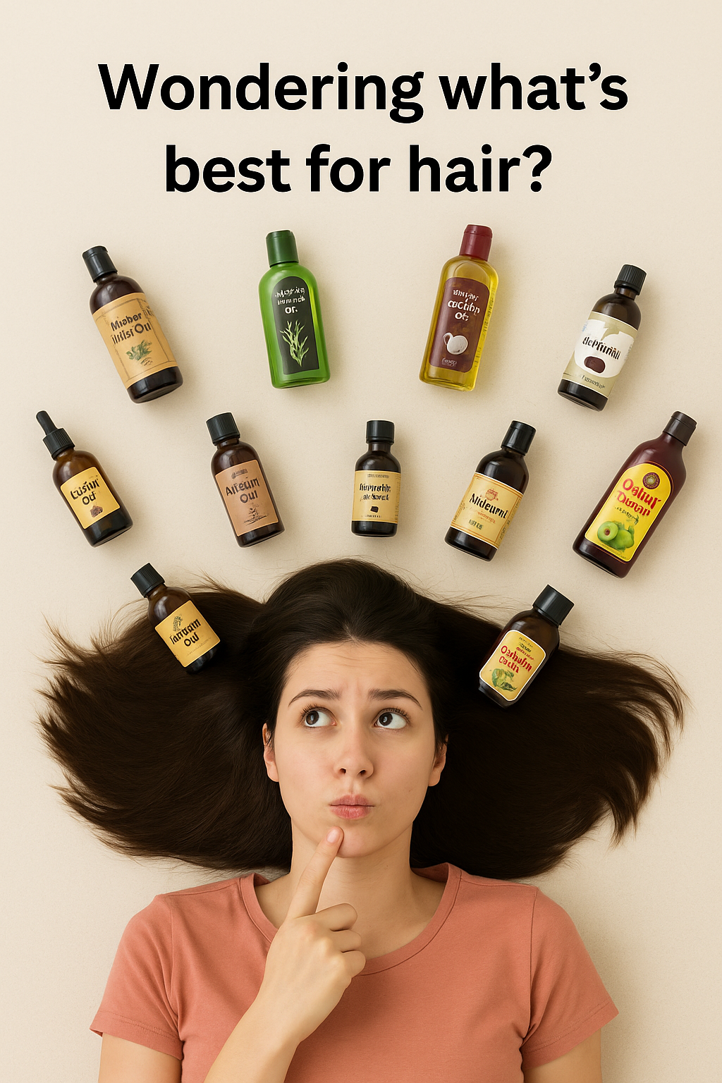 Woman applying Shreyasam Herbal Hair Oil to her scalp for hair fall control and growth – Ayurvedic natural oil for healthy, low-porosity hair