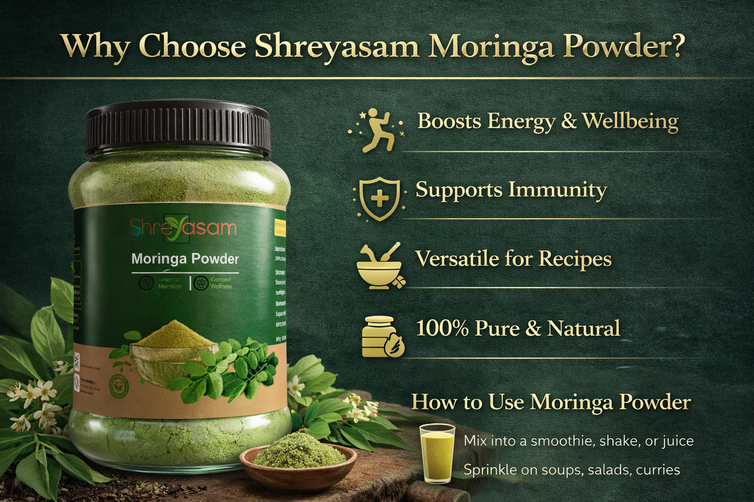 Moringa Powder - Edible - (150gm)