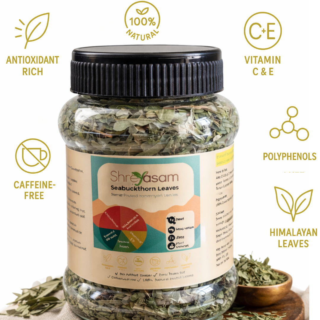 Shreyasam Sea Buckthorn Leaves | Sea Buckthorn Tea | Seabuckthorn Leaf