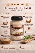 Pure Multani Mitti (Fuller's Earth) - Natural Oil Control Face & Scalp Pack